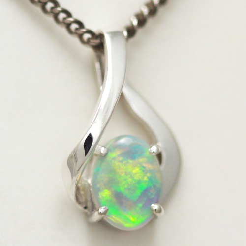 Stirling silver Pendant with SOLID SEMI BLACK OPAL, Bright orange and green